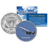 CONCORDE - Airplane Series - JFK Kennedy Half Dollar U.S. Colorized Coin
