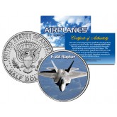 F-22 RAPTOR - Airplane Series - JFK Kennedy Half Dollar U.S. Colorized Coin