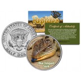 BLUE-TONGUED SKINK - Collectible Reptiles - JFK Kennedy Half Dollar US Colorized Coin LIZARD