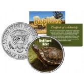 RED EARED SLIDER - Collectible Reptiles - JFK Kennedy Half Dollar US Colorized Coin TERRAPIN TURTLE