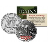 CENTRAL PACIFIC GROUNDBREAKING 1863 - Famous Trains - JFK Kennedy Half Dollar U.S. Colorized Coin