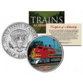 SUPER CHIEF TRAIN - Famous Trains - JFK Kennedy Half Dollar U.S. Colorized Coin