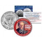 GERALD FORD - 38th President - 1913-2006 JFK Kennedy Half Dollar Colorized US Coin