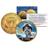 REGGIE JACKSON Baseball Legends JFK Kennedy Half Dollar 24K Gold Plated US Coin