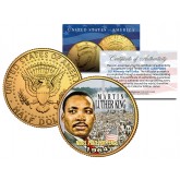 MARTIN LUTHER KING JR. 24K Gold Plated JFK Kennedy Half Dollar US Coin NOBEL PEACE PRIZE