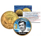 BABE RUTH 1948 Franklin Half Dollar /& 1895 Indian Head Penny 2-Coin Set LIFETIME