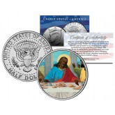 JESUS CHRIST - African American - LAST SUPPER - Black - JFK Kennedy Half Dollar U.S. Colorized Coin