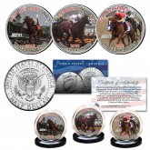 JUSTIFY Triple Crown Winner Thoroughbred Horse Racing JFK Kennedy Half Dollar U.S. 3-Coin Set