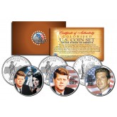 JOHN F KENNEDY Colorized Statehood Quarters US 3-Coin Set with JOHN JUNIOR & JACQUELINE