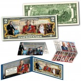 KING CHARLES III & QUEEN ELIZABETH II Passing Of The Throne Genuine Legal Tender U.S. $2 Bill with Special Line of Succession Expandable Certificate