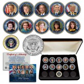 LIVING PRESIDENTS and FIRST LADIES Genuine JFK Kennedy Half Dollar 11-Coin Set with Display Box