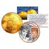 1976 LUCILLE BALL 24K Gold Plated IKE Dollar - Each Coin Serial Numbered of 376 - Officially Licensed