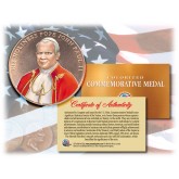 Colorized POPE JOHN PAUL II - Commemorative Medal - Bronze Coin U.S. Congressional
