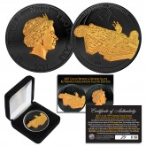 2021 Niue 1 oz Pure Silver BU Star Wars MILLENNIUM FALCON Coin in BLACK RUTHENIUM and 24KT Gold Highlights with BOX - Limited of 300