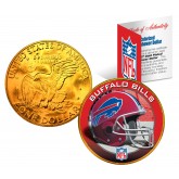 BUFFALO BILLS NFL 24K Gold Plated IKE Dollar US Colorized Coin - Officially Licensed