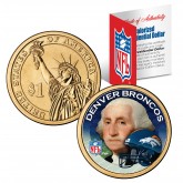 DENVER BRONCOS NFL Presidential $1 Dollar US Colorized Coin - Officially Licensed