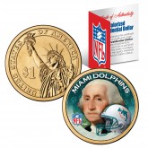MIAMI DOLPHINS NFL Presidential $1 Dollar US Colorized Coin - Officially Licensed