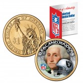 OAKLAND RAIDERS NFL Presidential $1 Dollar US Colorized Coin - Officially Licensed