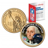 BALTIMORE RAVENS NFL Presidential $1 Dollar US Colorized Coin - Officially Licensed