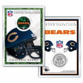 CHICAGO BEARS Field NFL Colorized JFK Kennedy Half Dollar U.S. Coin w/4x6 Display