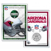 ARIZONA CARDINALS Field NFL Colorized JFK Kennedy Half Dollar U.S. Coin w/4x6 Display