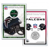 ATLANTA FALCONS Field NFL Colorized JFK Kennedy Half Dollar U.S. Coin w/4x6 Display