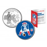 NEW ENGLAND PATRIOTS - Retro Logo - Massachusetts Quarter US Colorized Coin Football NFL - Officially Licensed