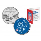 ST LOUIS RAMS - Retro Logo - Missouri Quarter US Colorized Coin Football NFL - Officially Licensed