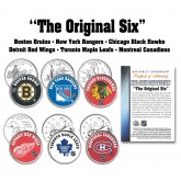 THE ORIGINAL SIX Teams NHL Colorized Canada & U.S. Quarters 6-Coin Set - Officially Licensed