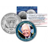 JIMMY CARTER - 2002 NOBEL PEACE PRIZE - Colorized JFK Kennedy Half Dollar U.S. Coin