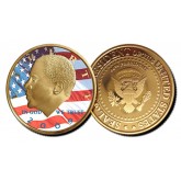 Lot of 2 BARACK OBAMA 2009 Commemorative Coin 24K Gold Plated plus 44-Card Set