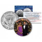 OBAMA CHRISTMAS - Colorized JFK Kennedy Half Dollar U.S. Coin - MICHELLE & BARACK