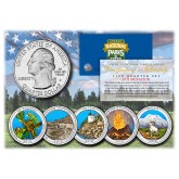 2012 America The Beautiful COLORIZED Quarters U.S. Parks 5-Coin Set with Capsules