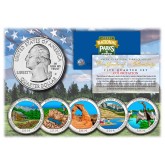 2014 America The Beautiful COLORIZED Quarters U.S. Parks 5-Coin Set with Capsules