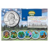 2020 2021 America The Beautiful COLORIZED Quarters U.S. Parks 6-Coin Set with Capsules