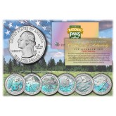 2020 2021 America The Beautiful HOLOGRAM Quarters U.S. Parks 6-Coin Set with Capsules