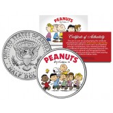 Peanuts " Original Gang w/ Franklin " JFK Kennedy Half Dollar U.S. Coin - Officially Licensed