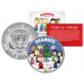 Peanuts Gang CHRISTMAS TREE CAROLERS JFK Half Dollar Coin CHARLIE BROWN & SNOOPY - Officially Licensed
