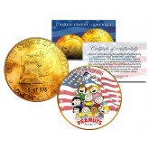 1976 PEANUTS SNOOPY * Original Gang * 24K Gold Plated IKE Dollar - Each Coin Serial Numbered of 376 - Officially Licensed