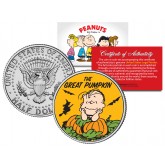 Peanuts " Halloween - Great Pumpkin - Linus - Witch " JFK Kennedy Half Dollar U.S. Coin - Officially Licensed