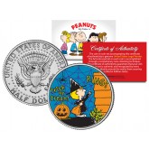 Peanuts  " Halloween - Sally - Trick or Treat " JFK Kennedy Half Dollar U.S. Coin - Officially Licensed