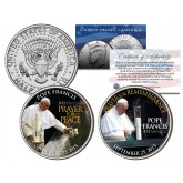 POPE FRANCIS Visits 9/11 Memorial - PRAYER FOR PEACE - 2015 JFK Half Dollar US 2-Coin Set - PRAYER FOR REMEMBRANCE