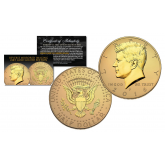 2016 JFK Kennedy Half Dollar U.S. Coin Uncirculated with Reverse Mirrored Imaging & Frosting Technology – 24KT GOLD EDITION * P MINT *