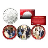 BRITISH ROYAL FAMILY Colorized Set of 3 Royal Canadian Mint Medallion Coins