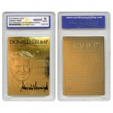 DONALD TRUMP 45th President 23K GOLD Sculpted SIGNATURE Card GRADED GEM MINT 10