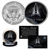 United States SPACE FORCE (USSF) Official Logo JFK Kennedy Half Dollar Coin - 6th Branch of the Armed Forces Military
