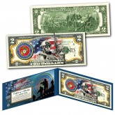United States SPECIAL FORCES Defenders of Freedom MARINES Military Branch Genuine Legal Tender U.S. $2 Bill 