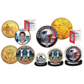 Historic 2016-17 SUPER BOWL 51 NFL CHAMPIONS New England Patriots Colorized / 24KT Gold Plated U.S. 3-Coin Set BRADY MVP