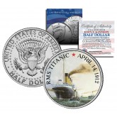 RMS Titanic Ship - 100th Anniversary - JFK Kennedy Half Dollar US Colorized Coin