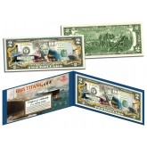RMS TITANIC Ship - 100th Anniversary - Colorized US $2 Bill Genuine Legal Tender
